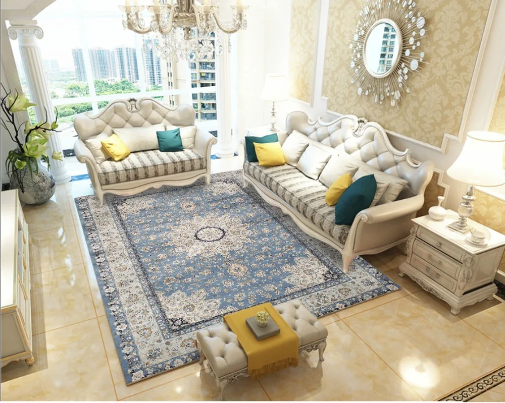 Moroccan Living Room Carpet Home Vintage Rugs for Bedroom American Carpets Sofa Coffee Table Rug Study Ethnic Floor Mat
