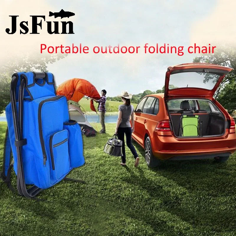 Tactical Folding Fishing Chair Fishing Backpack Utility Storage Fishing