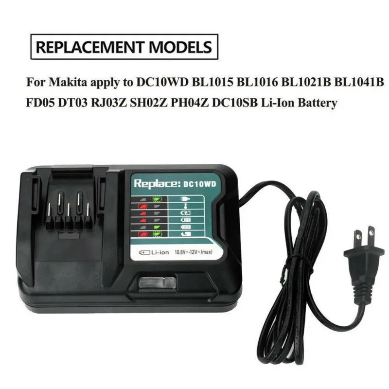 Быстрое литиевое зарядное устройство для Makita 10,8 V 12V DC10WD BL1015 DC10WD/DC10SB/DC10WC 100-240V зарядное устройство