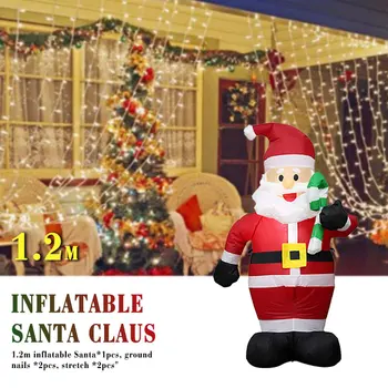 

Airblown Santa Claus 2019 Christmas Party Decor Supper Market Toy 120cm Giant Hotel Yard Garden Inflatable Statue