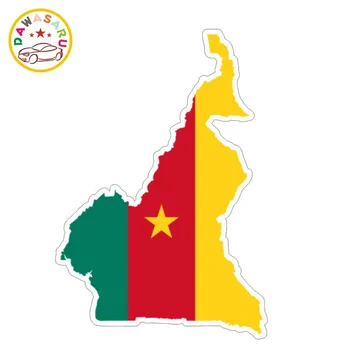 

DAWASARU Personality Cameroon National Flag Map Creative Car Decoration Accessories Sticker Waterproof Cover Scratch, 16cm*11cm