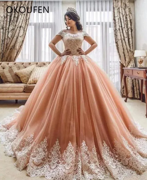 Пышные платья, роскошное бальное платье, vestido de 15 anos de debutante, милые 16 платьев, Дубай, арабские Бальные платья на день рождения - Цвет: Picture Color