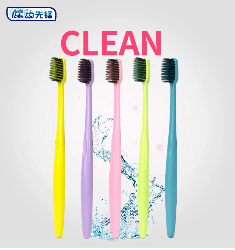 [5 Pack] Toothbrush Soft Bristle Head Japanese And South Korean Style Ultra-Fine Adult Family Pack Bamboo Charcoal Genuine Produ