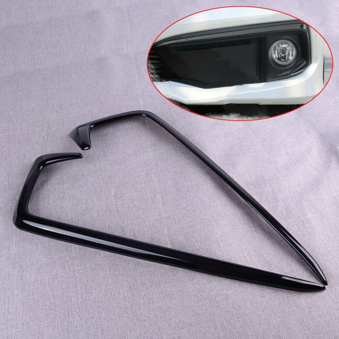 CITALL 2 шт. Подходит для Honda Civic 3D Наклейка ABS черный глянец передний противотуманный светильник лампа капот брови крышка отделка