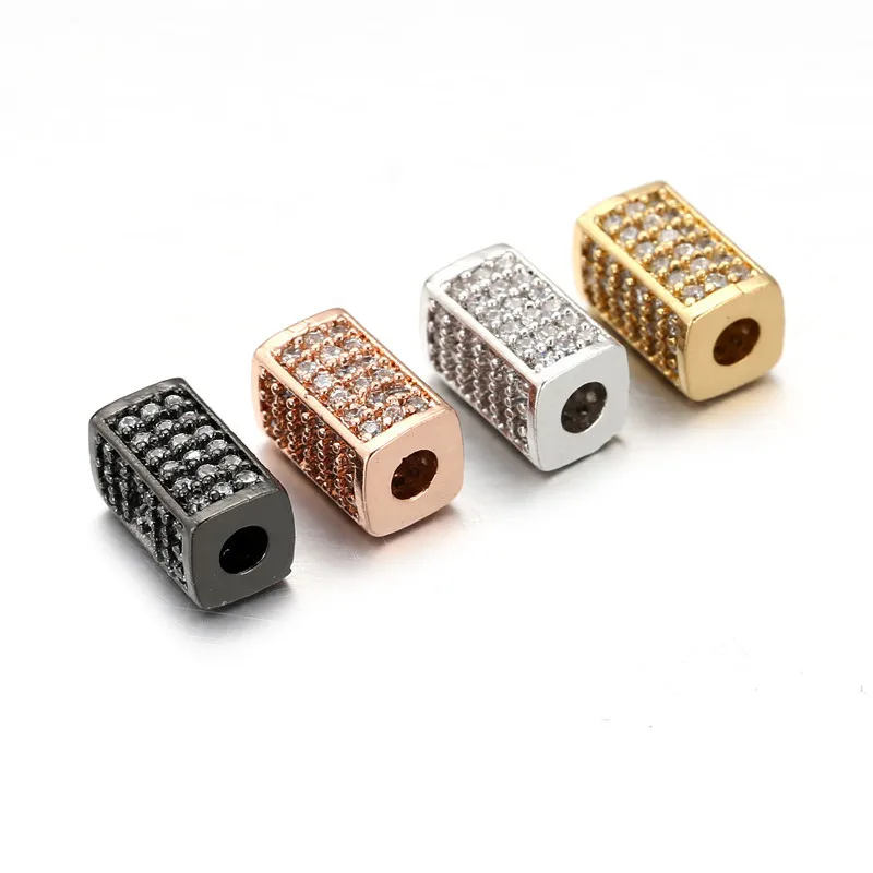 Полностью микро-бусины из белого и черного кубического циркония