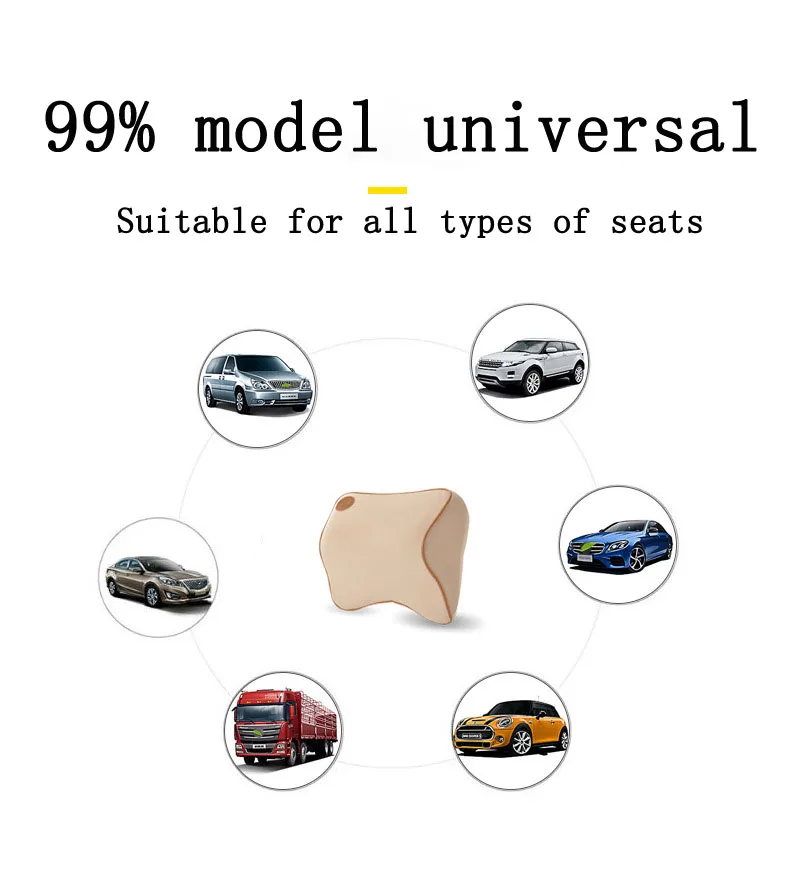 Brand Travel Car Seat Memory Cotton Pillow Headrest Pad Head Neck Rest Support Cushion