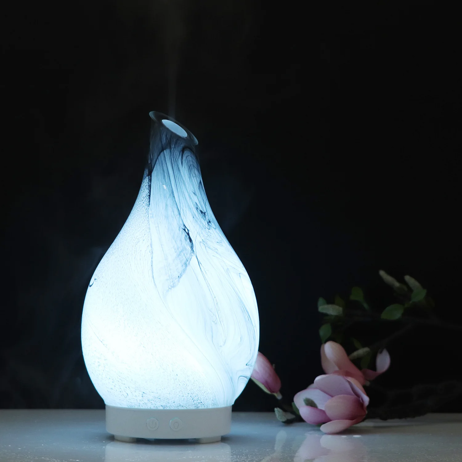 Vase Aroma Diffuser Glass Humidifier Wood Grain 100ml Colorful Fragrance Machine Cross Border Home Aroma Diffuser Maker