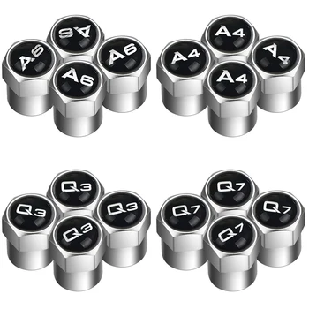 

4pcs Aluminum Valve Caps Car Wheel Tires Valves Tyre Stem Air Caps for AUDI A3 A4 A6 Q3 Q7 TT Accessories