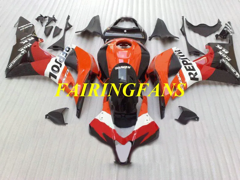 Набор инжекционных обтекателей для HONDA CBR600RR F5 07 08 CBR 600 RR CBR 600RR CBR600 2007 2008 красные оранжевые Обтекатели+ подарки HJ65