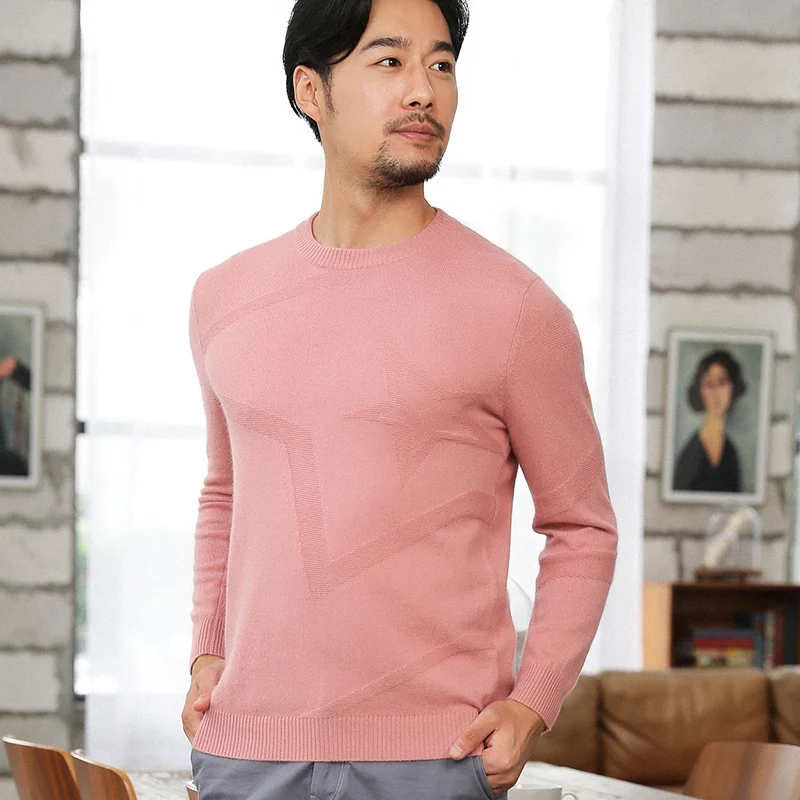 Men Sweater Winter Cashmere Men's Knitted Pullovers Geometric Pattern Sweater Men Wool Pullover Warm Underwear Christmas Sweater