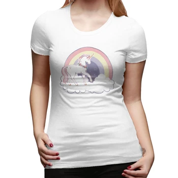 

Carton Dreamlike Unicorn Rainbow Print Tshirt Women Casual White Black Tee Tops Hipster T-shirt Female Clothing