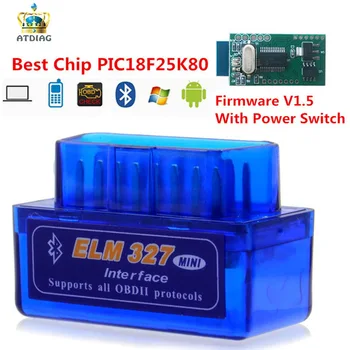 

OBD obd2 Scanner ELM327 Firmware V1.5 PIC18F25K80 Chip Wireless For Android Or iOS ELM 327 Supports All OBD2 Protocols
