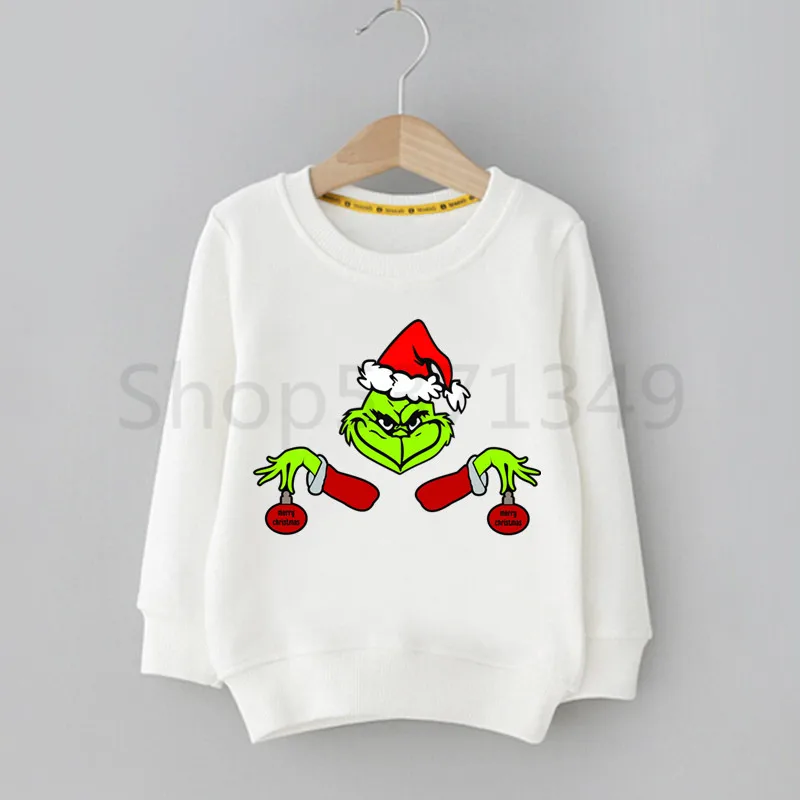 Grinch/Детские толстовки с капюшоном и забавным принтом; толстовки с капюшоном для мальчиков; Детский свитер; повседневные толстовки; осенне-зимняя толстовка с капюшоном