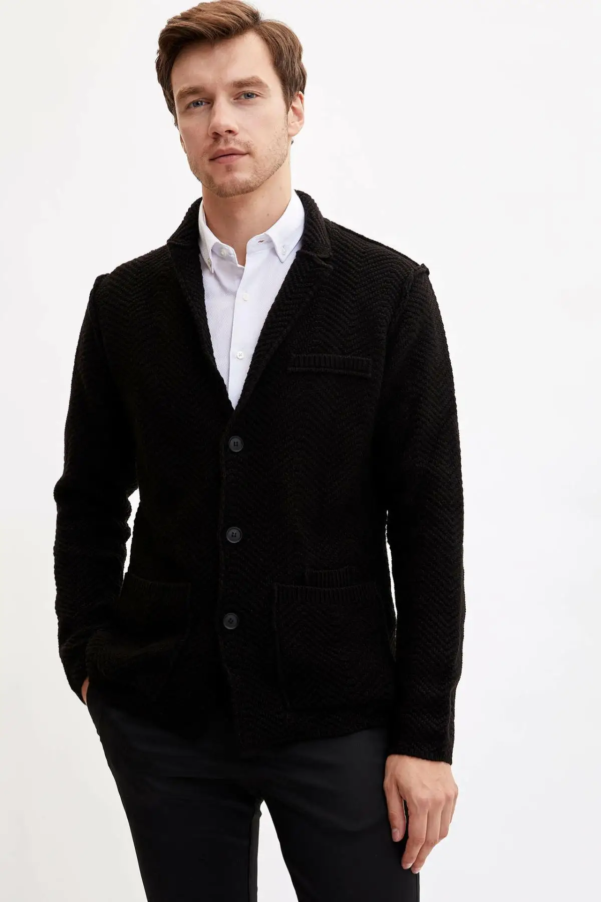 DeFacto Fashion Men Lapel Collar 