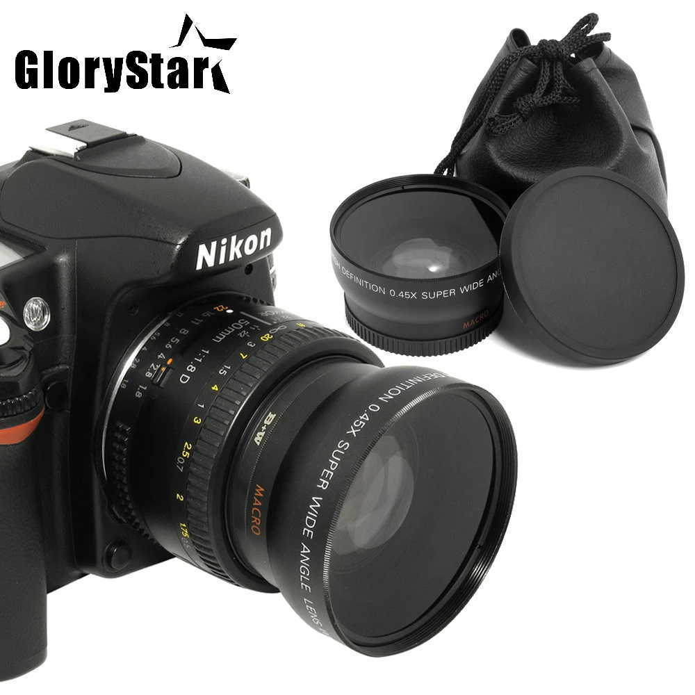 Широкоугольный объектив Glory Star 52 мм 0 45x + макрообъектив для камер Nikon DSLR с УФ