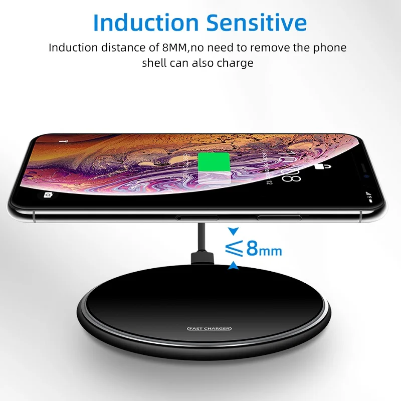 Беспроводное зарядное устройство FDGAO Mirror 15 Вт для iPhone 11 Pro Max XS XR X 8 QC 3 0 Qi Samsung S20