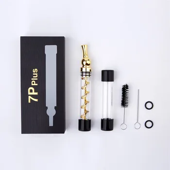

Universal Mouth Spiral Pipe 7P plus Glass Twisty Blunt Dry HERB Atomizer,USB Charging lighter