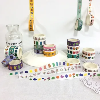

Korean Ins Wind Kawaii Bear Washi Tape Office Stationery DIY Scarpbook Decoration Paste Happy Plan