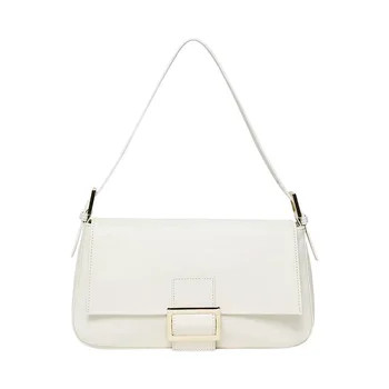 

Classic White Handbags For Women 2020 Luxury Designer Soft Leather Shoulder Bag New Fashion High Quality Small Square Bag Female