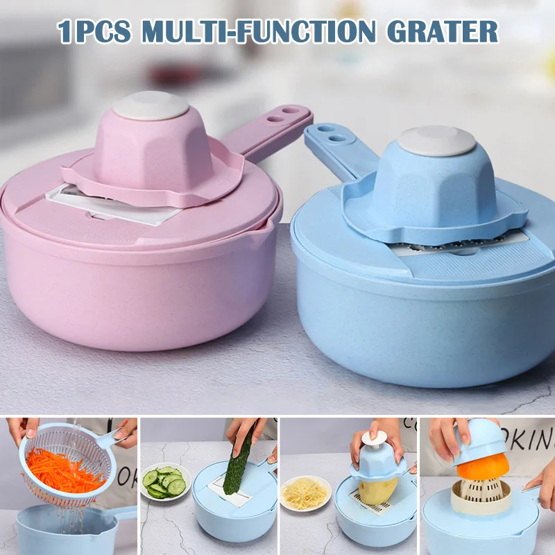 

Vegetable Mandoline Slicer 15 in 1 Vegetable Cutter Shredder Kitchen Multipurpose Grater D6
