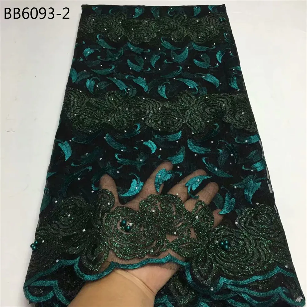 Good quality big pary polyester tulle net flower lace embroidered fabric lilac color
