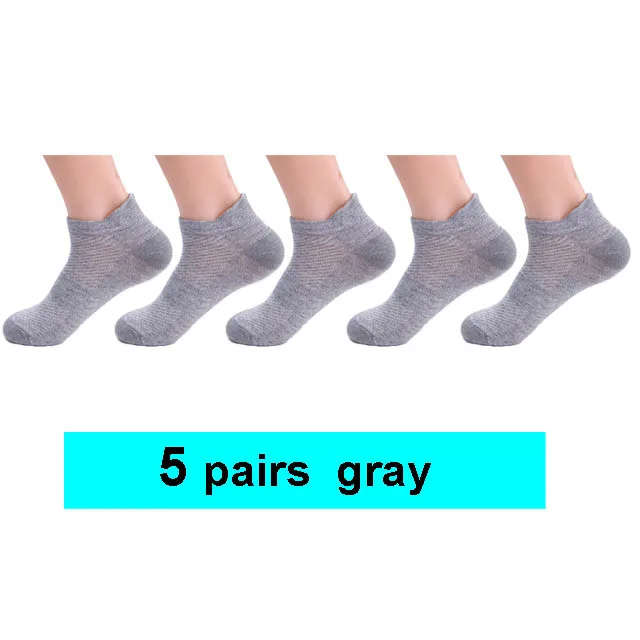 5 gray 10 шт. = 5 пар Новых хлопковых коротких носков мужские и женские дышащие Спортивные Компрессионные носки для велоспорта фитнес для взрослых Размер EU38-43 - Цвет: 5 gray
