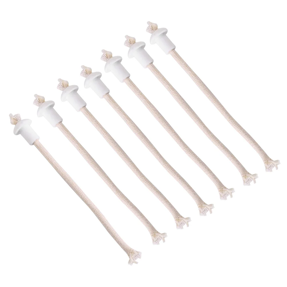 Ceramic Wick 7Pcs Holders Torch Wine Bottle Oil Candle Lamp Fiber Glass Heat-Resistant Kerosene White | Дом и сад
