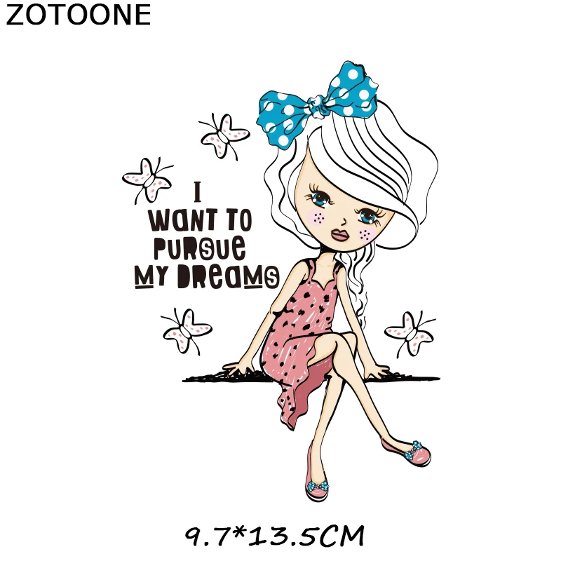 377 ZOTOONE модные нашивки для девочек, наклейки для детей, железные наклейки для одежды, футболки, Термоаппликации, аксессуары для самостоятельной сборки, Аппликации F1 - Цвет: 377