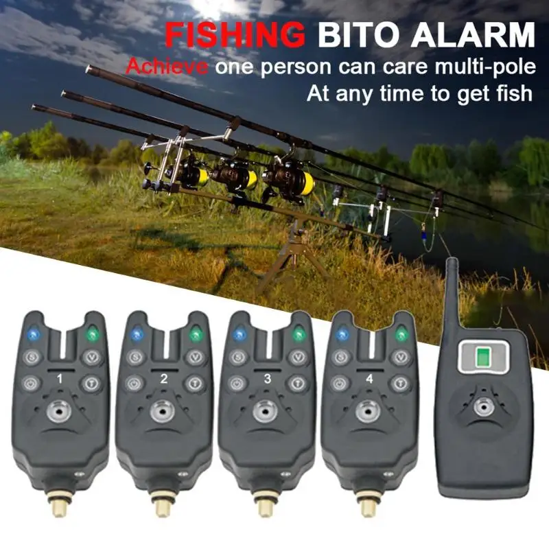 Durable Fishing Bite Alarms Multi-function Wireless Fishing Bite Alarms+Receiver+Case without Battery Fishing Accessories