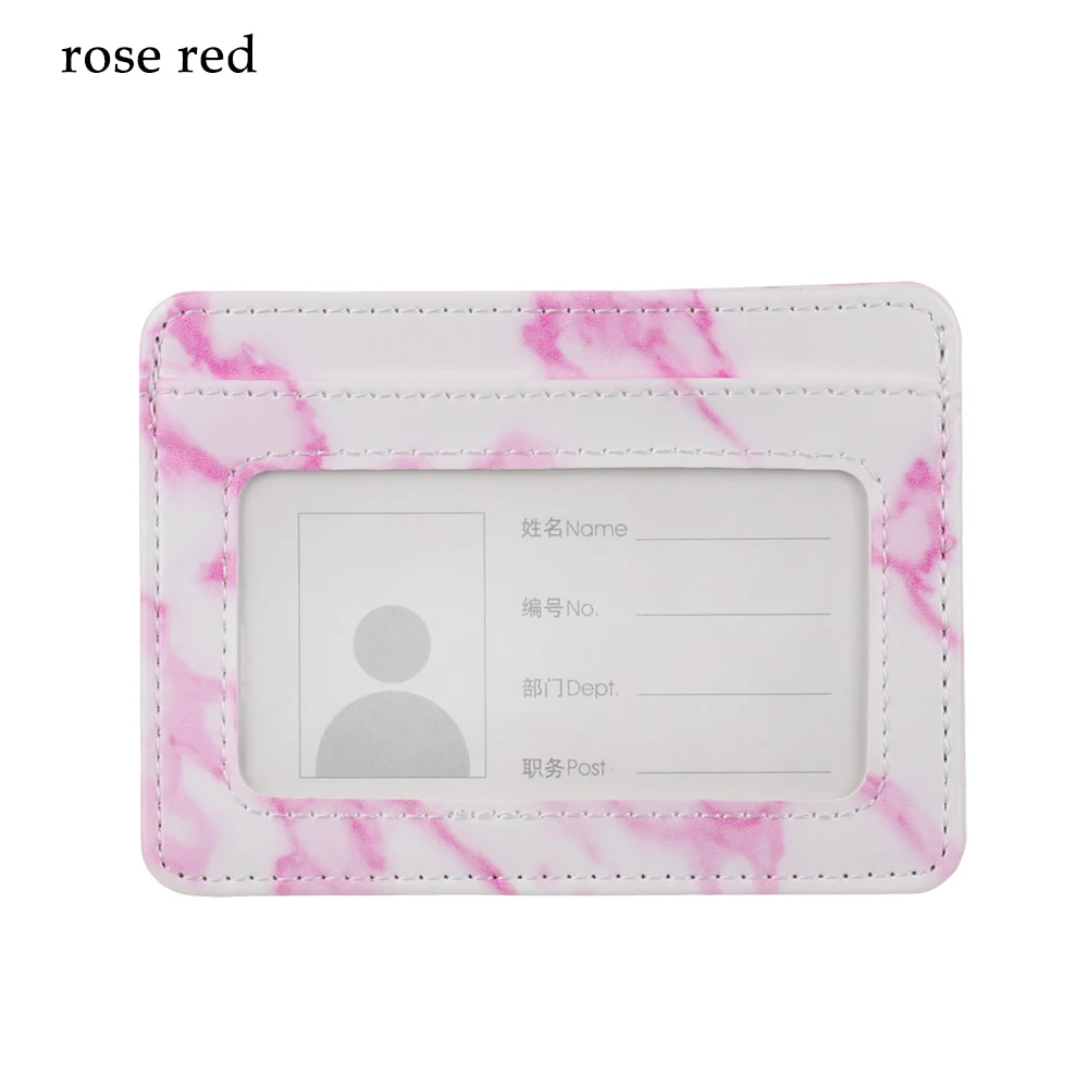rose red Модный мраморный узор, держатель для карт, водонепроницаемый, из искусственной кожи, банк, Бизнес ID карта, посылка, портативный чехол для кредитных карт, чехол - Цвет: rose red
