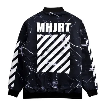 

Plus size men's autumn and winter fat men fashion printed baseball uniform outerwear plus size fat trendy brand jacket