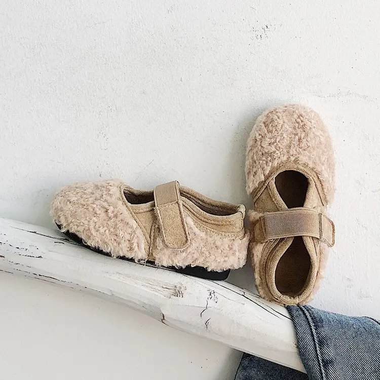 Winter Kid's Shoes Boots Hook& Loop Solid Round Toe Casual Neutral Flat Heels Flock Non-slip TL-16