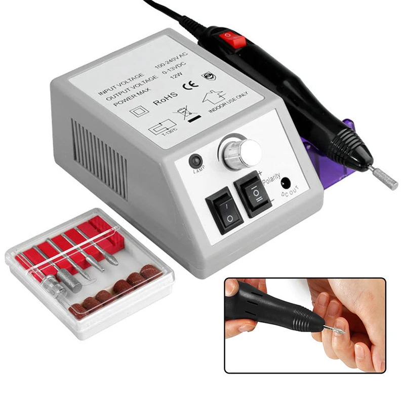 Electric Apparatus for Manicure Milling Drill Bit Pedicure Machine Gel Cuticle Remover Grinding Cutters Sanding Bands Nail Files