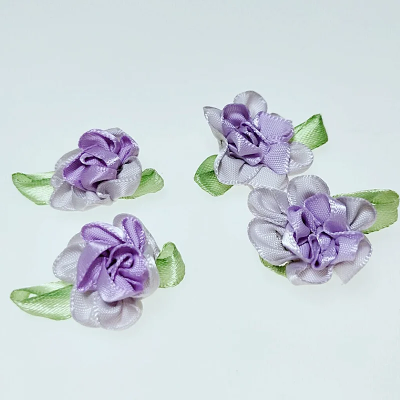 HL 10 шт. 25 мм ленты цветы ручной работы свадебная одежда украшения DIY аппликации - Цвет: purple