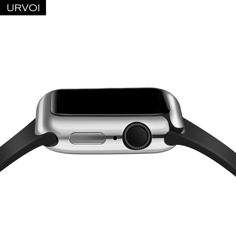 Чехол URVOI из ТПУ для Apple Watch series 54 с гальваническим покрытием бампер мягкая рамка Защитная крышка для iWatch с защитой экрана