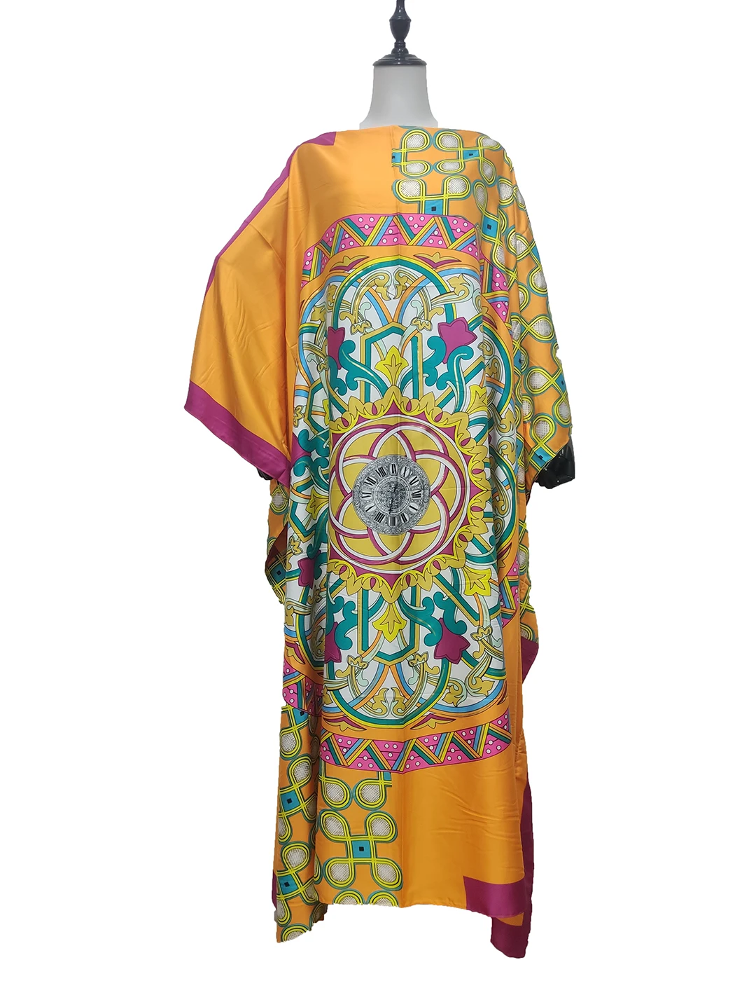 beautiful Floral Printed Muslim Women Hijab Maxi Dress Traditional