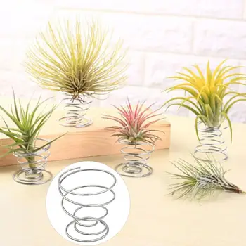 

10Pcs Air Iron Wire Spring Plant Holders Flowerpots Miniature Racks Flower Pot Bonsai Holder Plant Stand Home Gardening Decor
