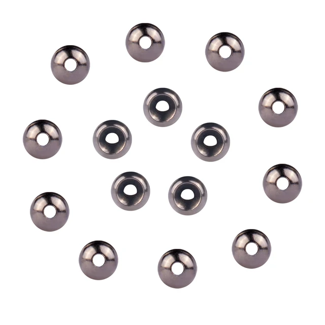 MUUNN 200pcs 3.8-6.4mm Fly Tying Countersunk Tungsten Beads ,Four Colors Nymph Flies Head electroplateshing Accessory Electropla Black Nickle