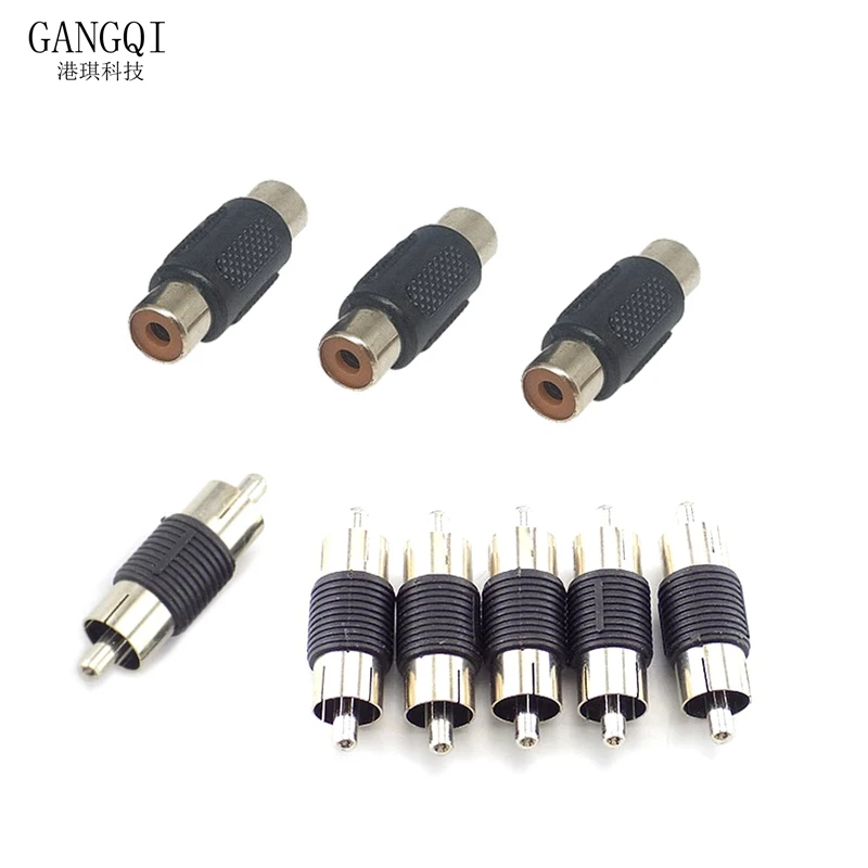 

5Pcs RCA Female To Female Jack Plug Connector Adapter Male to Male RCA Connector Video Audio Extender Cord Cable Converter