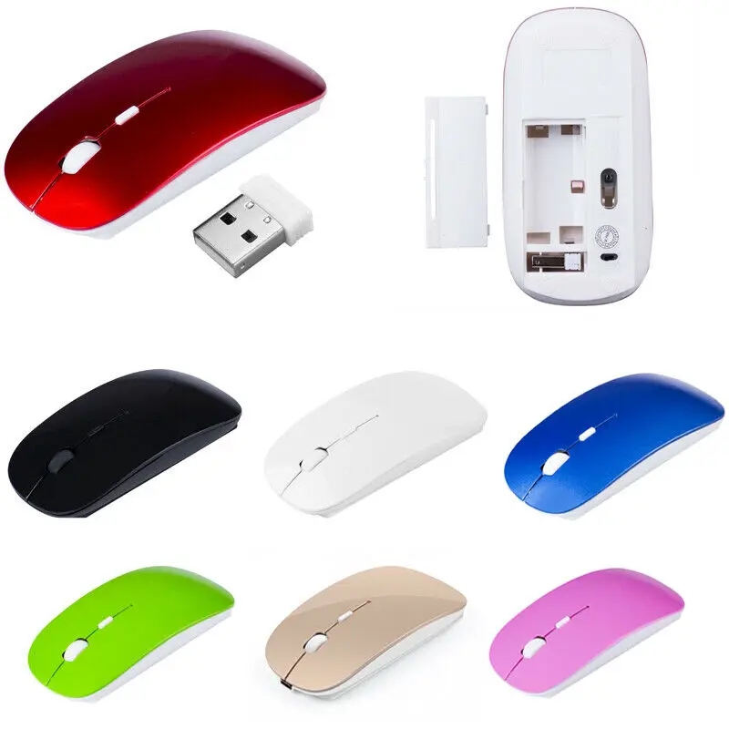 2,4 ГГц перезаряжаемая Беспроводной Мышь Тихая Кнопка ультра тонкий USB оптическая мышь