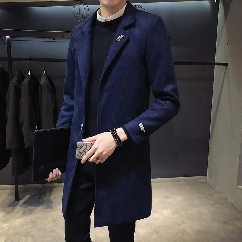  winter mens Trench coat business wedding party men long jacket large size 5xl long coat men Overcoa