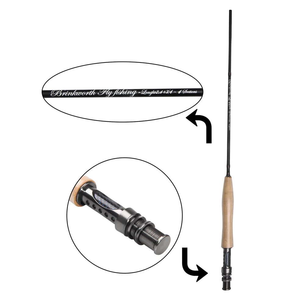 Shaddock Fishing 2,4/2,7 м 3/4/5/6WT 4 секции Fly Rod углеродное волокно быстрое действие Fly Удочка с удочкой чехол