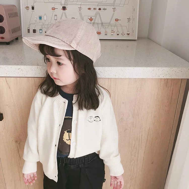 

2019 Autumn Childrenswear Boys' Knitting Cardigan Korean-style CHILDREN'S Embroidery GIRL'S Knitted Shirt Coat