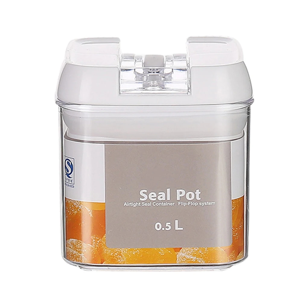 0.5L 0.5L 0.8L 1.2L PP пластиковый герметичный контейнер для хранения продуктов с крышкой вакуумное уплотнение зерновых макаронных изделий рисовые пищевые коробки 3 размера - Цвет: 0.5L