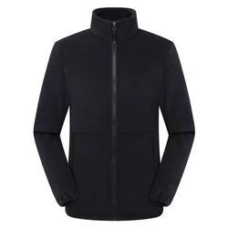 Unisex Fleece Outdoor Sports Windbreaker Jacket - S (Men black)