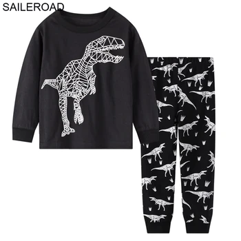 

SAILEROAD Kids Cotton Pajamas Dinosaur Print Baby Winter Pajamas for Wear Bedroom Boy Pijama Set Sleeper Kinderen Pajamas