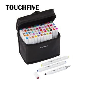 

Touchfive Alcohol Markers Brush Tip 60 Colors Color Art Markers Set for Drawing Sketch Artist Crafts Drawing Markers Beginners