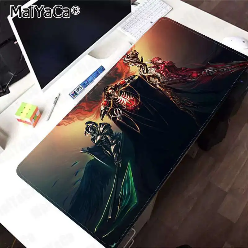Lock Edge 40X90cm MaiYaCa Overlord персонажи офисные мыши геймер мягкий коврик для мыши Скорость/Управление версия большой игровой коврик для мыши - Цвет: Lock Edge 40X90cm