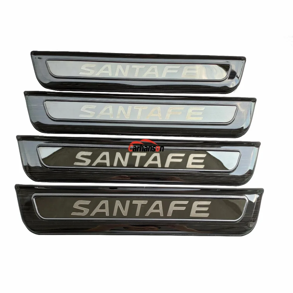 Для hyundai SantaFe автомобильный Стайлинг аксессуары из нержавеющей стали Накладка на порог Накладка защита Авто Наклейка