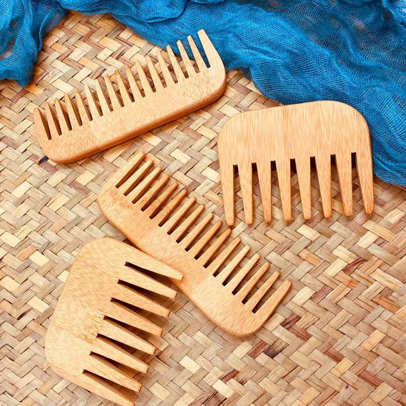 Bamboo Wooden Combs Beard Care Grooming Comb Squre Pocket Comb